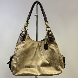 Coach Maggie Signature Sateen Carryall – Gold / Brown H1073-16153